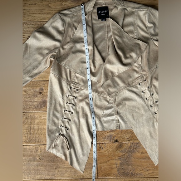Insight New York Faux Suede Lace Up Drape Front Jacket size 6 - Picture 11 of 12